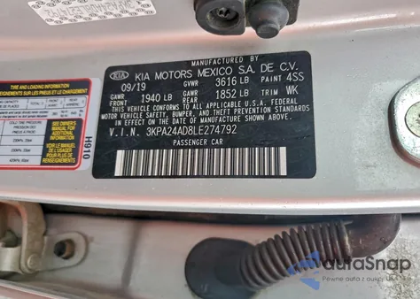 2020 Kia Rio Lx from USA, damaged, VIN 3KPA24AD8LE274792